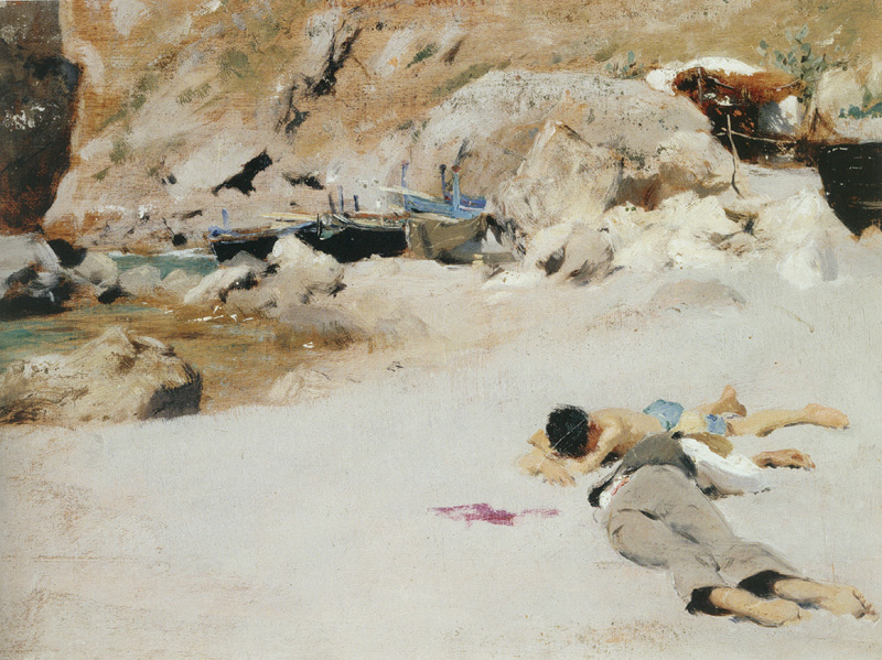 File:SARGENT John Singer 1878 Two boys on a beach with boats 800x599.jpg