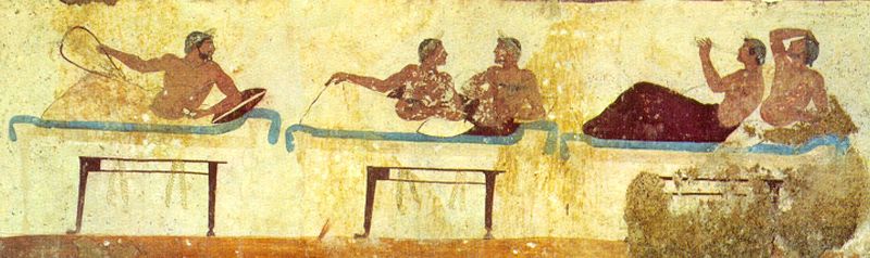 File:Tomb of the diver in Paestum - South wall.jpg