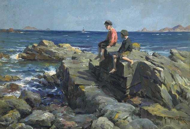 File:MARONIEZ Georges - Enfants dans les rochers - Bréhat 634x432.jpg