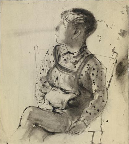 File:HEGENBARTH Josef 1936c Sitzender Junge mit kurzer Hose 412x460.jpg