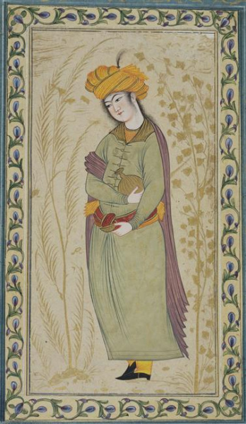 File:Cupbearer with orange turban. Persian miniature painting by the School of Reza Abbasi, ca. 1620. Iran, Safavid period.png