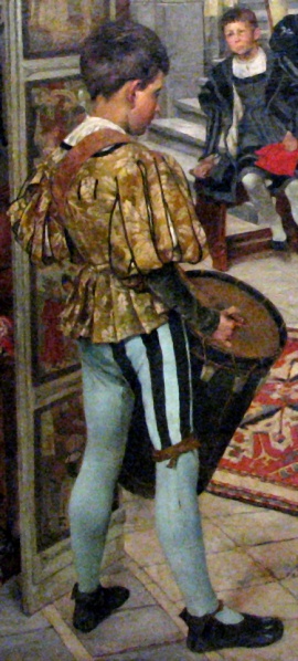 File:GEETS Willem 1876 Poppenspel aan het hof van Margareta van Oostenrijk (trommelslager) 435x964.jpg