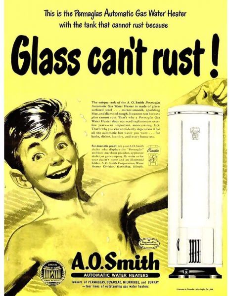 File:Shirtless boy drying himself off with a towel. A. O. Smith Automatic Water Heaters advertising poster (1950).jpg