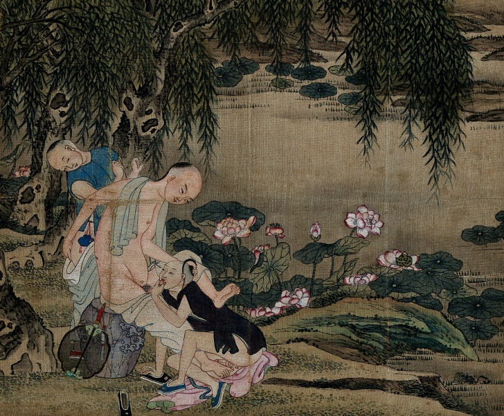 File:A man enjoying an erotic dalliance with two boys.jpg