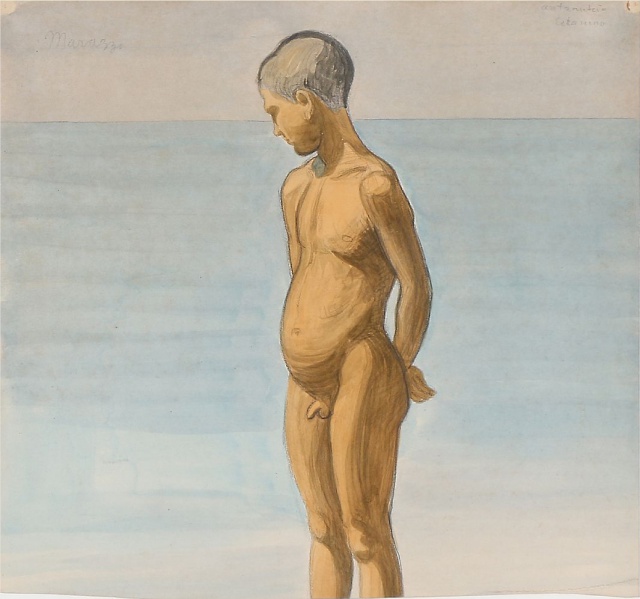 File:WILLUMSEN Jens-Ferdinand - Studie af en stående, nøgen dreng 1065x997.jpg