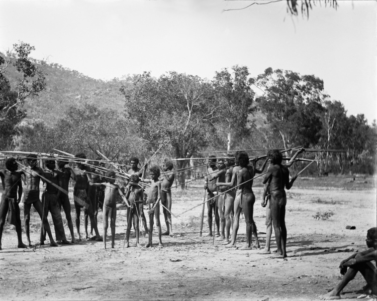 File:BASEDOW Herbert 1908c Wogait men and boys preparing for an emu hunt, Anson Bay, Northern Territory 1347x1077.jpg
