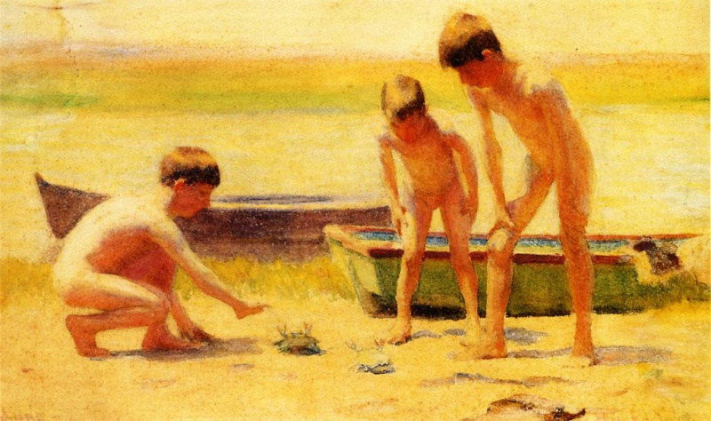 File:ANSHUTZ Thomas Pollock 1894c Boys playing with crabs 1025x607.jpg