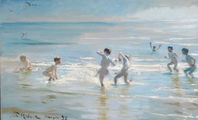File:KRØYER Peder Severin 1892 En flok drenge ude i det solglitrende vand 3000x1822.jpg
