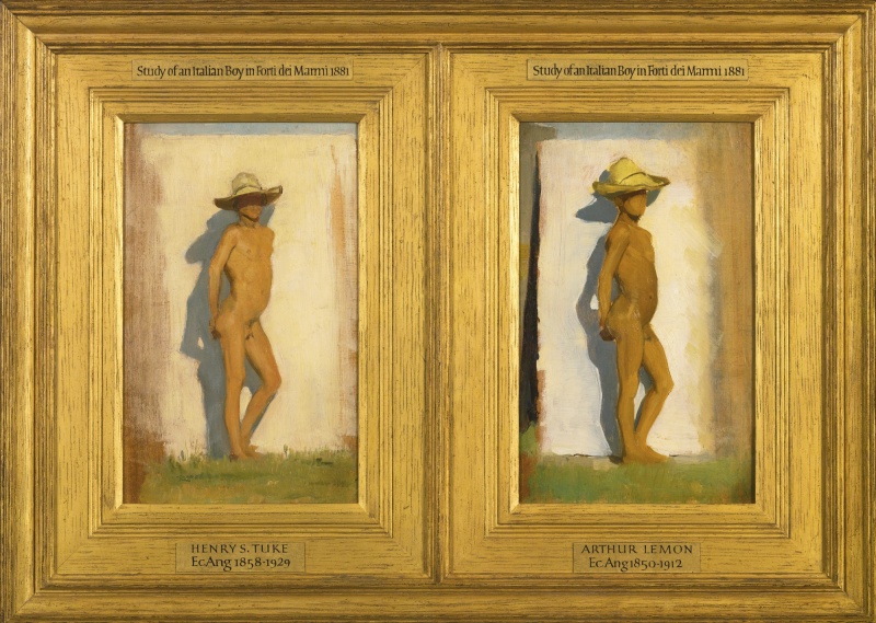 File:TUKE Henry Scott & LEMON Arthur 1881 Studies of an Italian boy in Forti dei Marmi 2000x1423.jpg