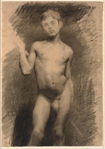 File:HAMMERSHØI Vilhelm 1885c Stående nøgen dreng - Modelstudie 564x800.jpg