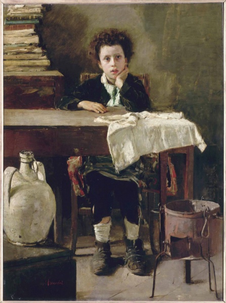 File:MANCINI Antonio 1876c Il piccolo scolaro - Le petit écolier 764x1024.jpg