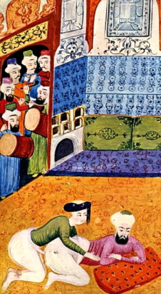 File:Male youth penetrating an adult male. Detail of an Ottoman miniature painting from Sawaqub al-Manaqib, 19th century.png