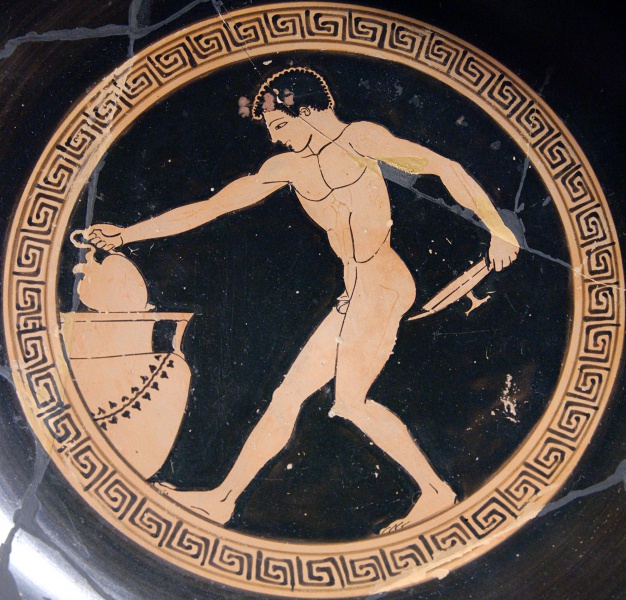 File:CAGE PAINTER -485c Cup-bearer drawing wine from a crater (Louvre G133) 2400x2300.jpg
