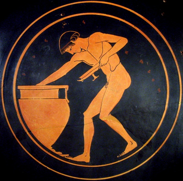 File:ANTIPHON PAINTER -485c Boy filling a cup from a crater (Museum of Cycladic Art 781) 1378x1362.jpg