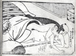 Thumbnail for File:Attributed to Okumura Masanobu - Homoerotic scene (right panel). Part of a double-page shunga woodblock-printed illustration, ca. 1750.png