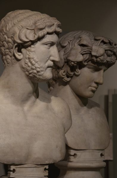 File:Marble Busts of Hadrian & Antinous, from Rome, Roman Empire, British Museum (16497688477).jpg