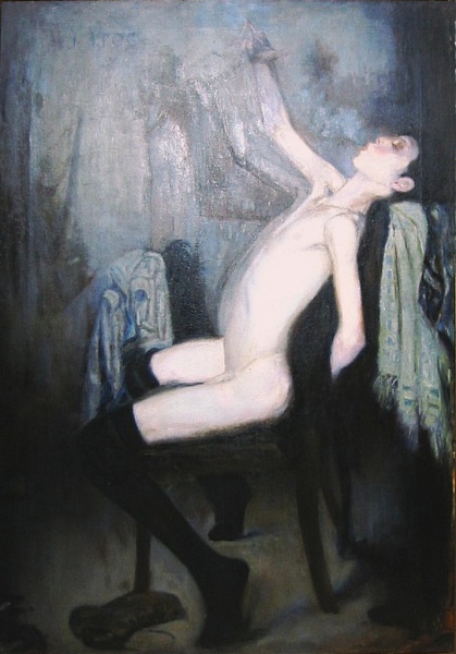 File:(Deutschland) 1920c Knabenakt mit schwarzen langen Strümpfen 716x1025.jpg