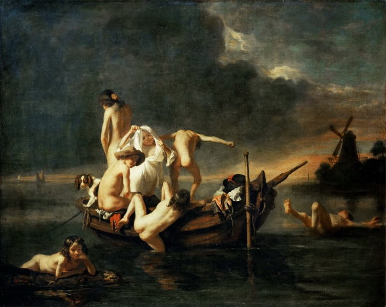 File:MAES Nicolaes 1655-1660 Het baden 2990x2377.jpg