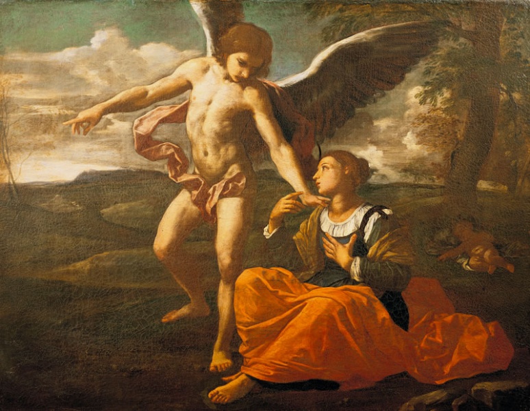 File:CANTARINI Simone - L'arcangelo Michele con Agar e Ismaele nel deserto (Fano) 800x620.jpg