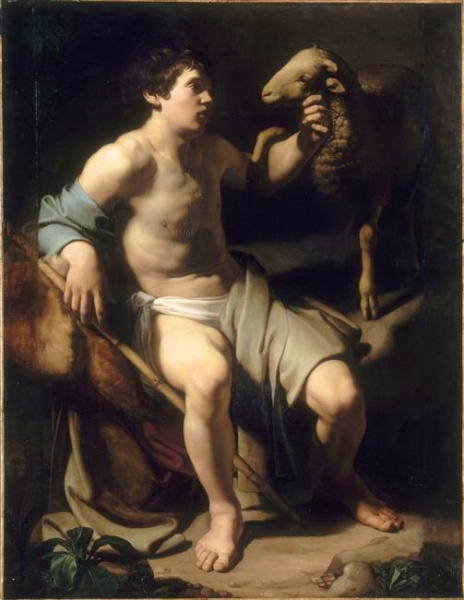 File:MANFREDI Bartolomeo (attrib) - San Giovanni Battista con una pecora (Louvre) 503x650.jpg