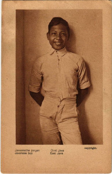 File:Postcard showing an Indonesian boy.png