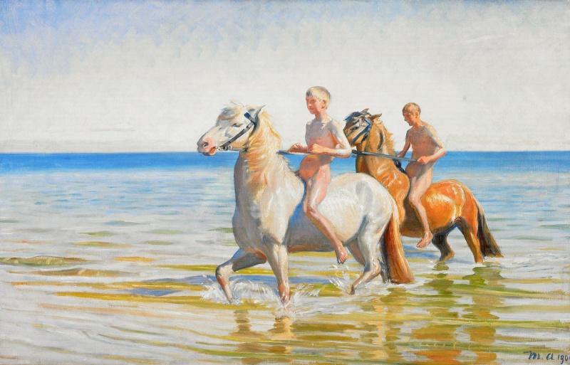 File:ANCHER Michael 1900 Drenge ride heste til vands - Skagen 2000x1283.jpg