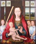 Thumbnail for File:MEMLING Hans (naar) 1490c Madonna met kind en drie musicerende engelen 1387x1656.jpg
