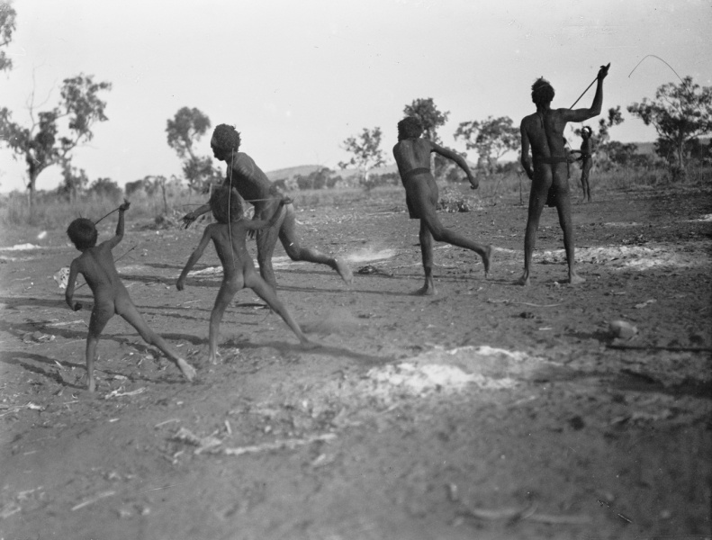File:BASEDOW Herbert 1922 Men and boys playing a game of gorri, Humbert River station, Northern Territory 1278x969.jpg